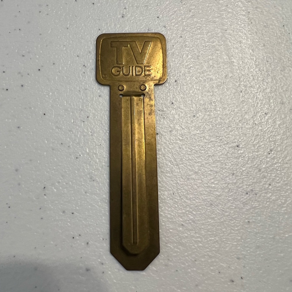 Vintage TV Guide Bookmark Brass Advertising